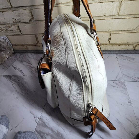 Coach Soho Dome White & Brown Leather Satchel Handbag Purse - Picture 5 of 12